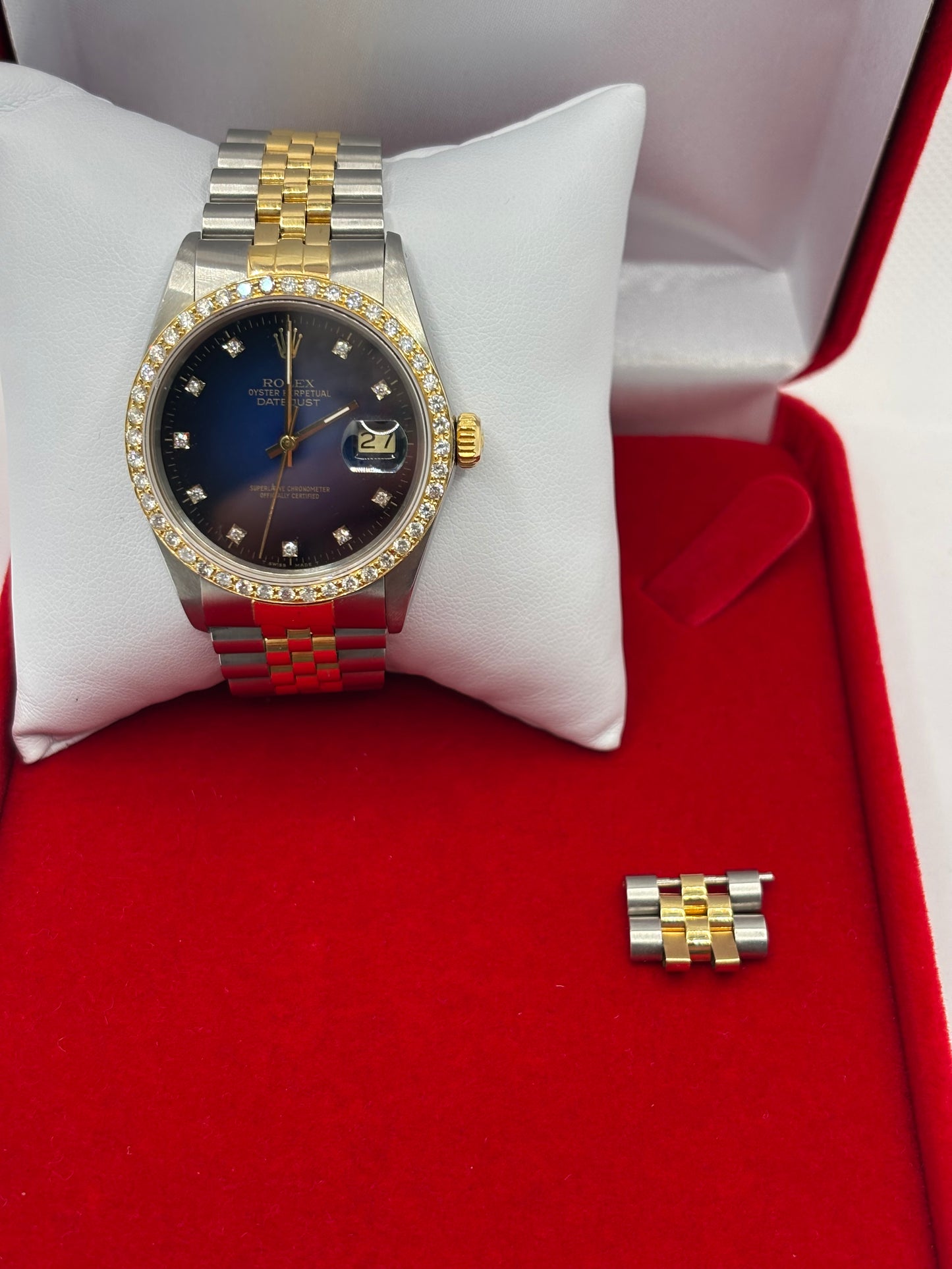 Rolex Datejust two tone 16013 36mm Diamond Dial Bezel