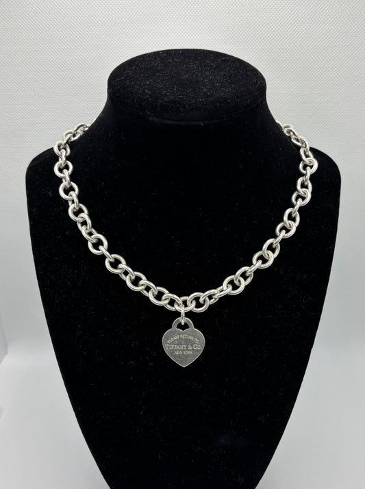 Tiffany & Co Heart Tag Necklace Please Return To Tiffany & Co 16”