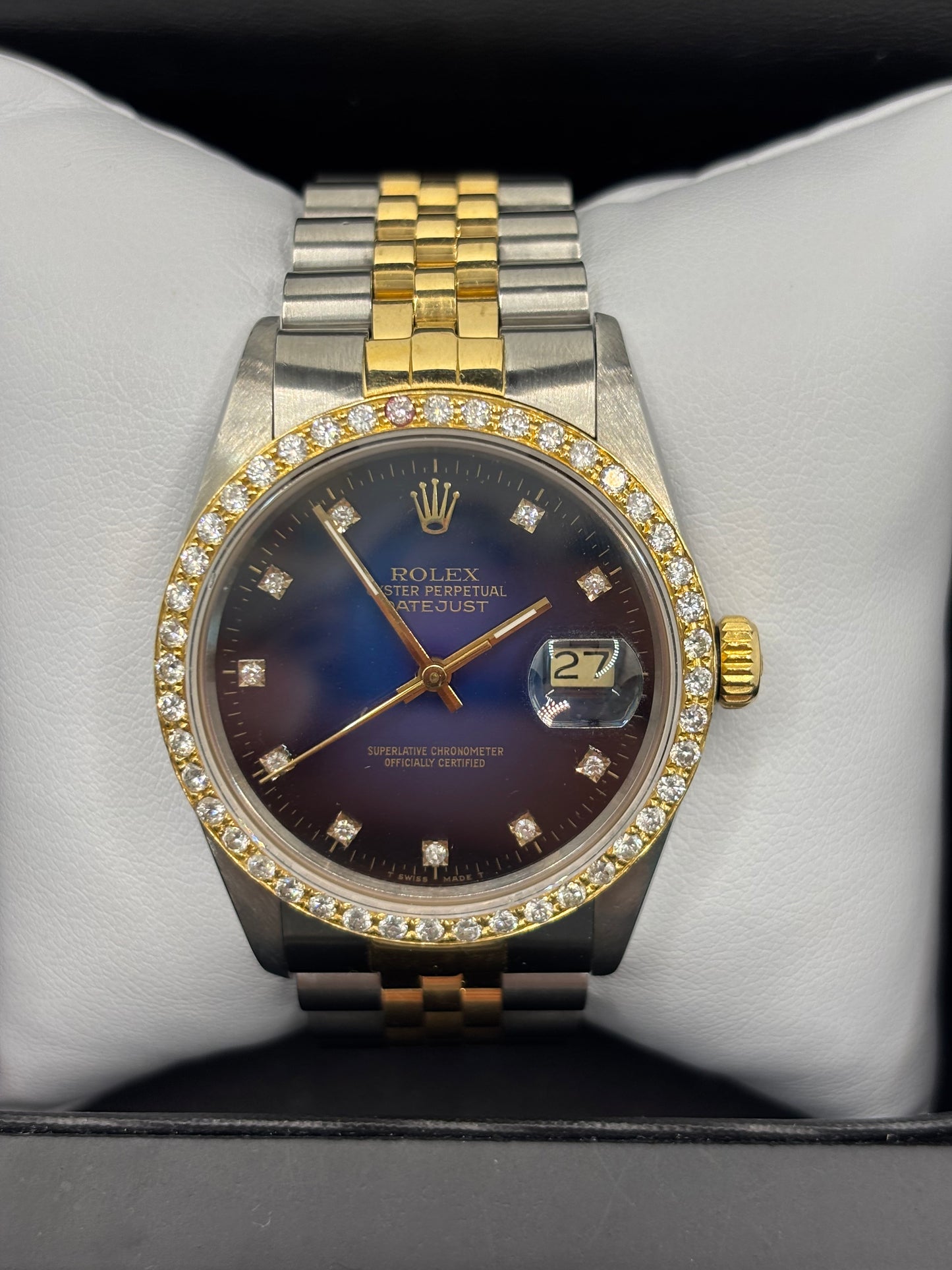 Rolex Datejust two tone 16013 36mm Diamond Dial Bezel