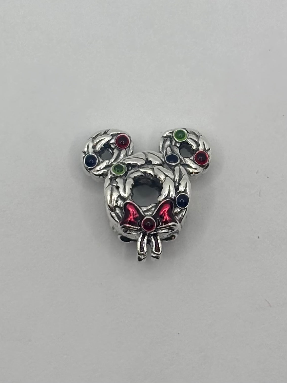 Pandora Disney Mickey Mouse Christmas Wreath Charm
