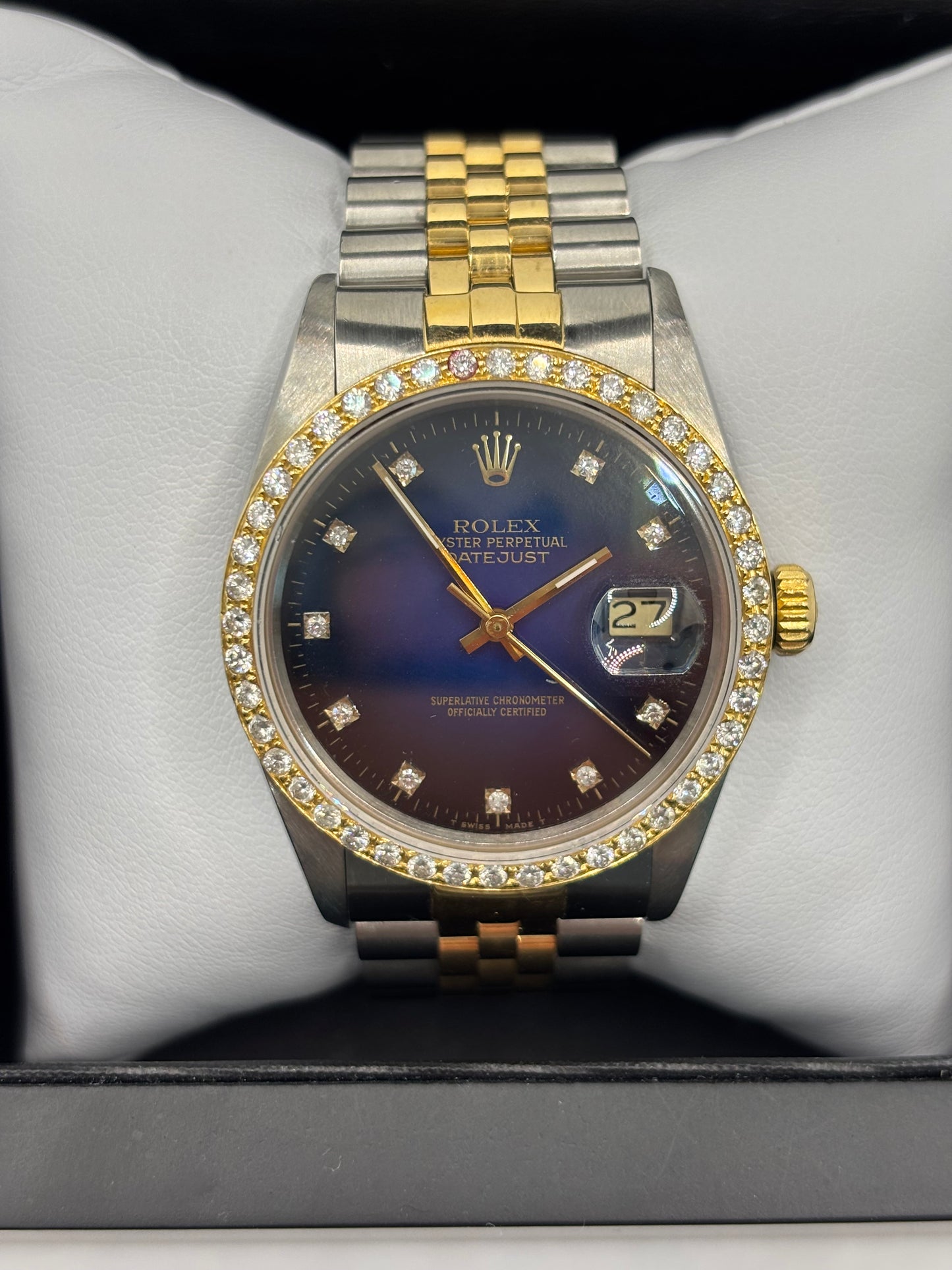 Rolex Datejust two tone 16013 36mm Diamond Dial Bezel