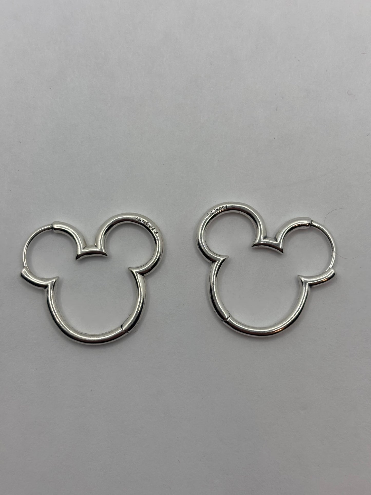 Pandora Hoop Earrings Disney Mickey Mouse Silhouette