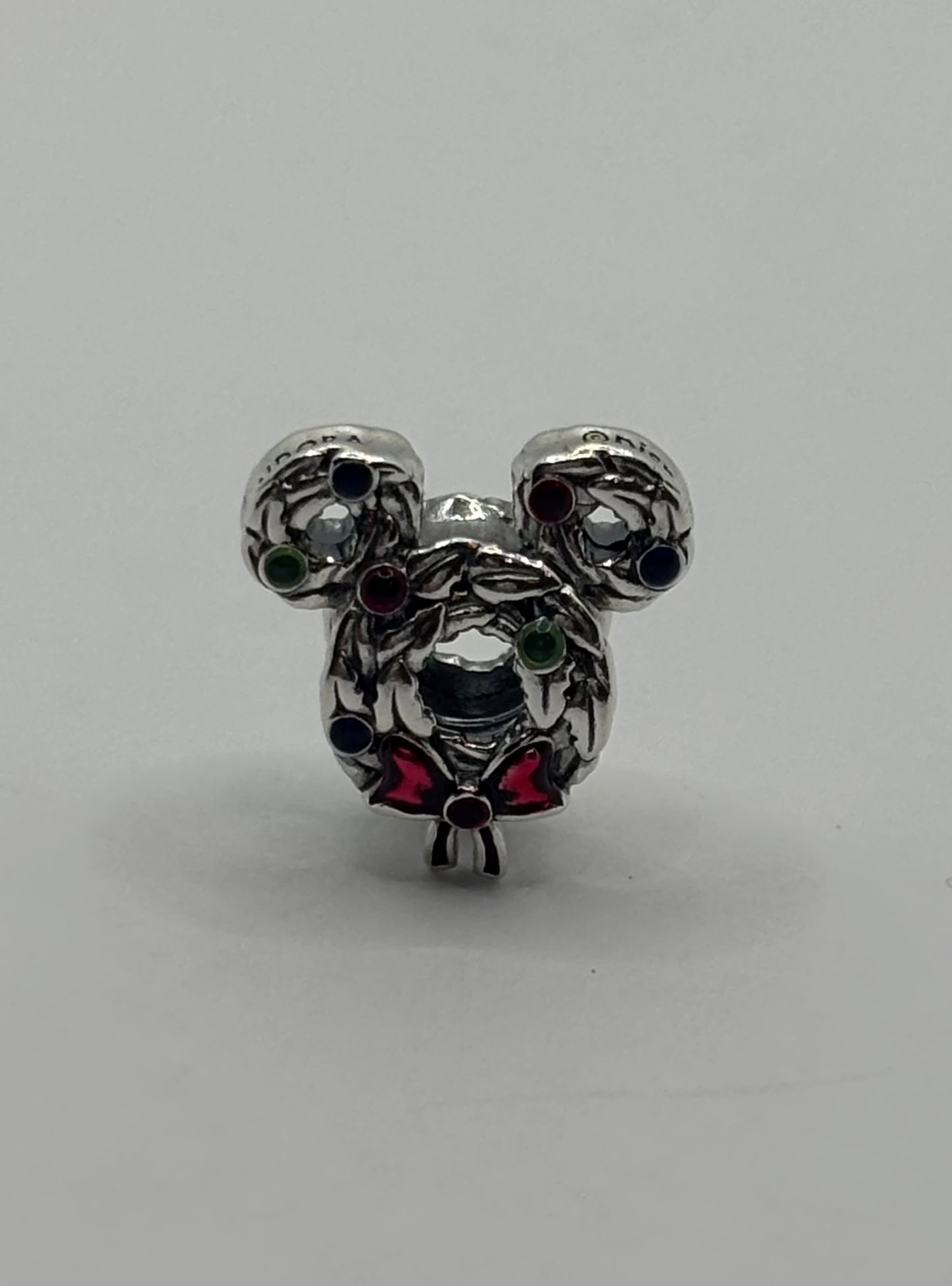 Pandora Disney Mickey Mouse Christmas Wreath Charm
