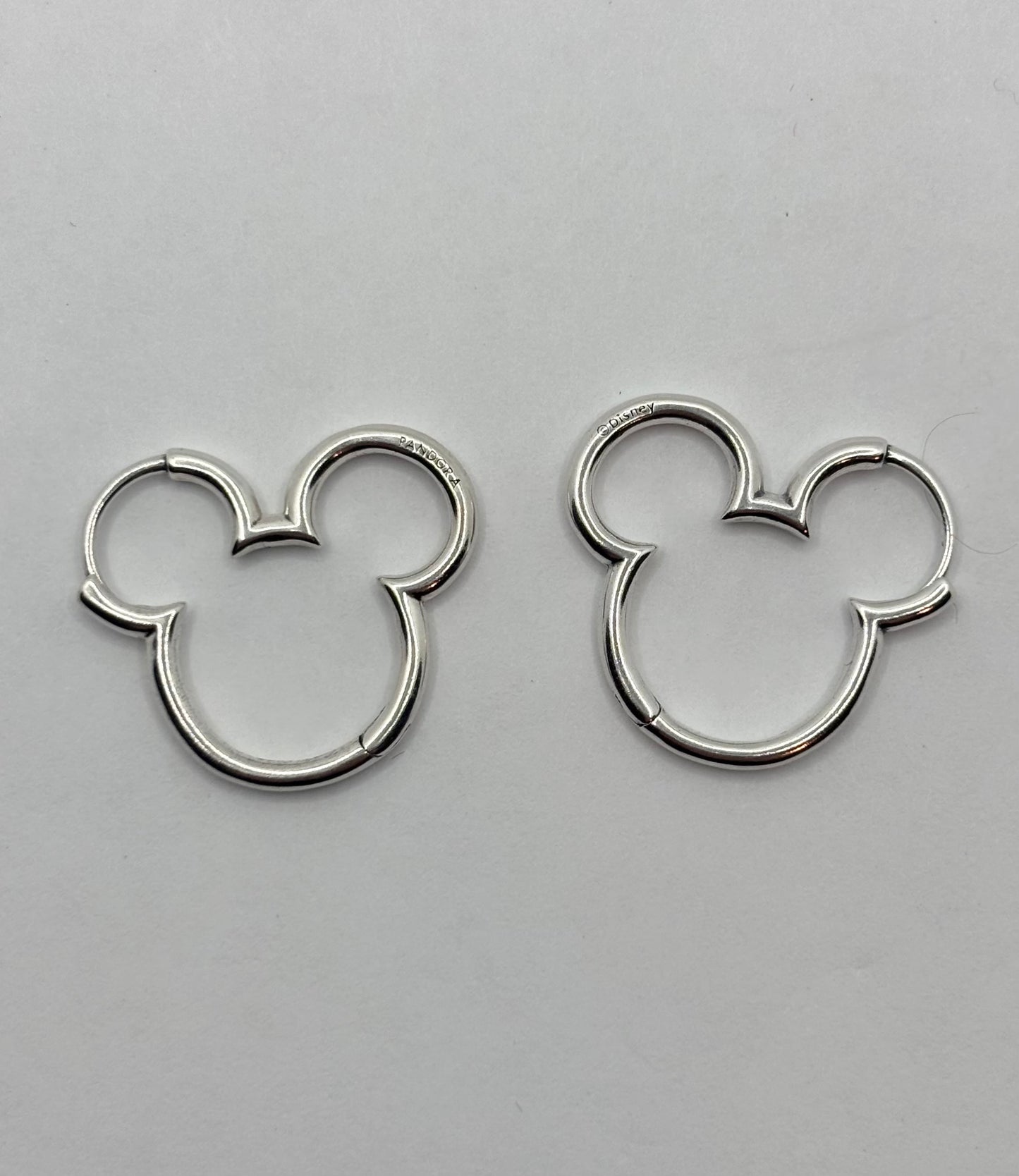 Pandora Hoop Earrings Disney Mickey Mouse Silhouette