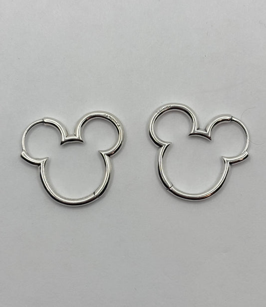Pandora Hoop Earrings Disney Mickey Mouse Silhouette