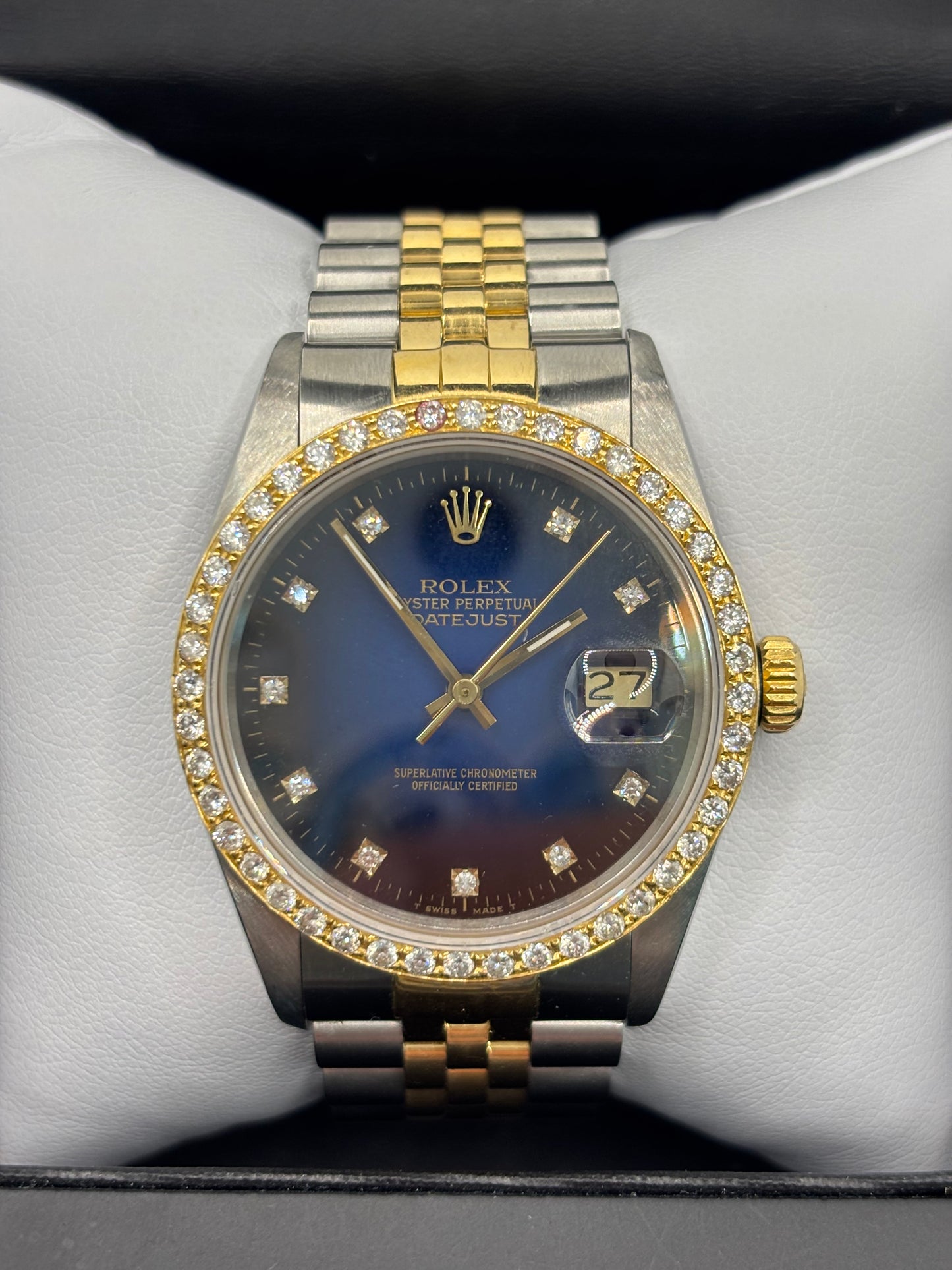 Rolex Datejust two tone 16013 36mm Diamond Dial Bezel