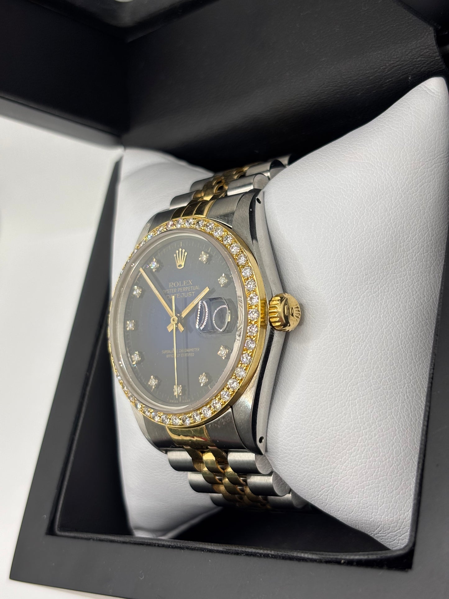 Rolex Datejust two tone 16013 36mm Diamond Dial Bezel