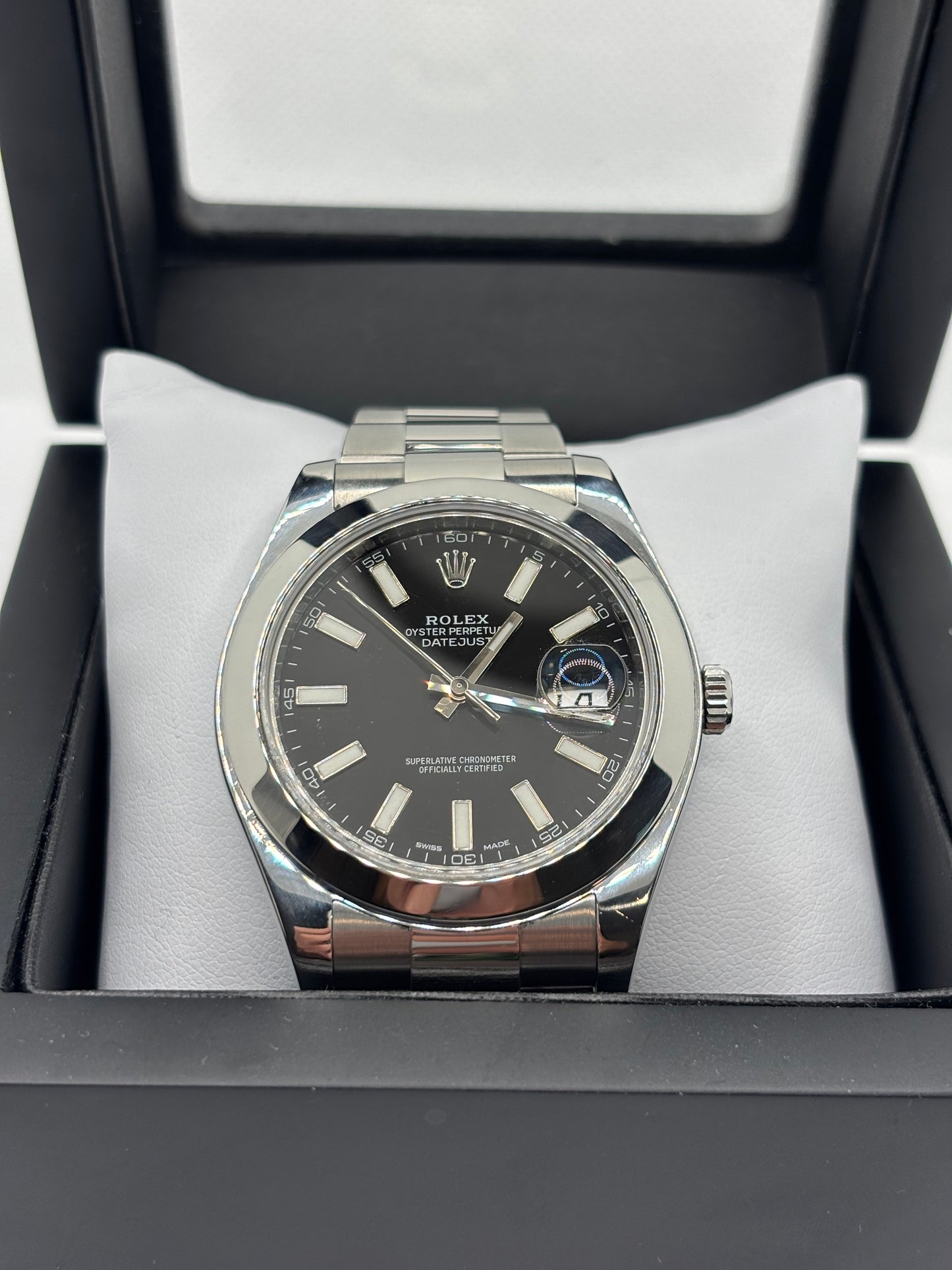 Rolex Datejust II 116300 – 41mm Black Dial Stainless Steel Watch (2016, Box Included)