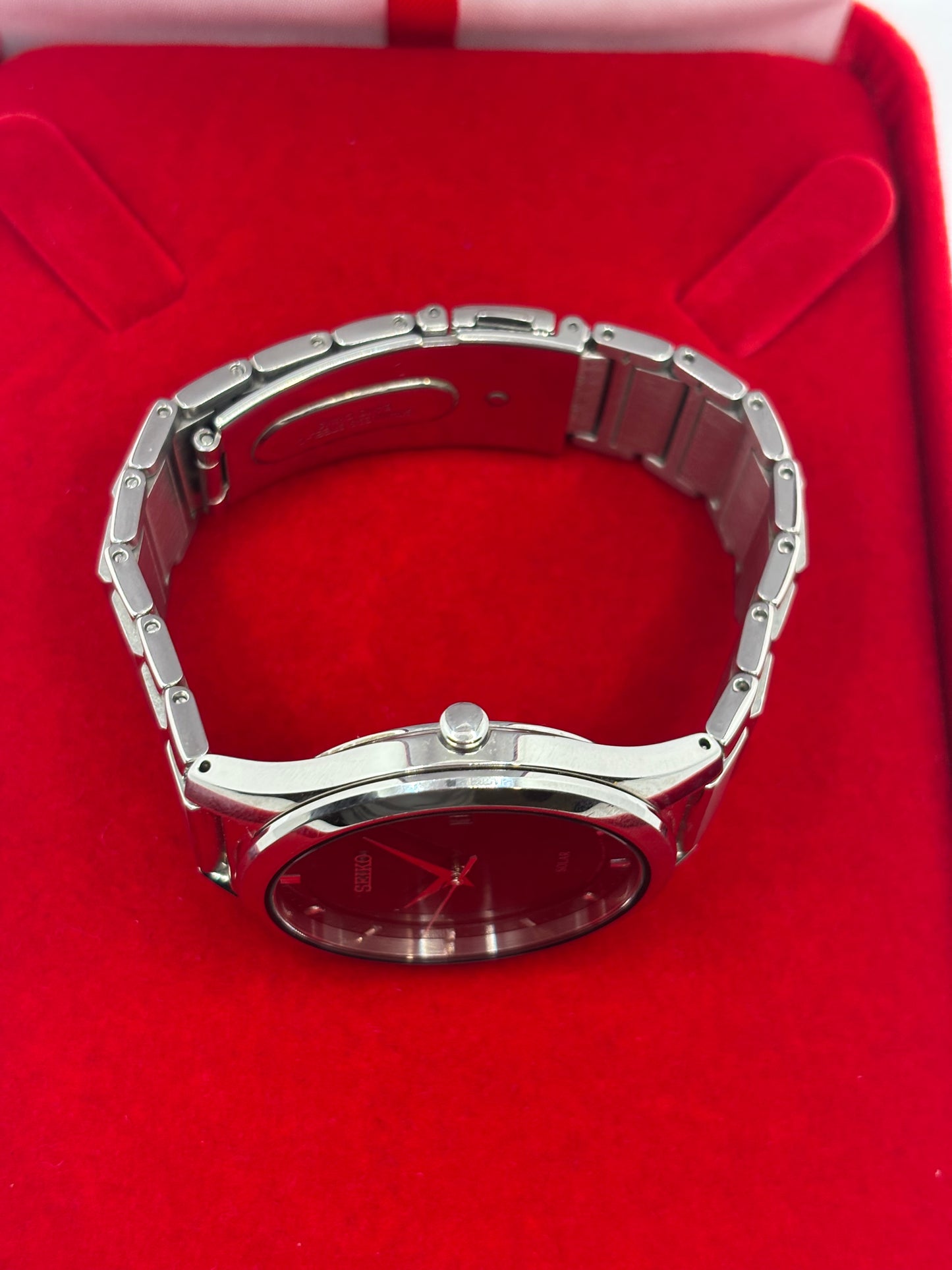 Seiko SNE241 Men’s Solar Quartz Watch Black Dial 37mm Stainless