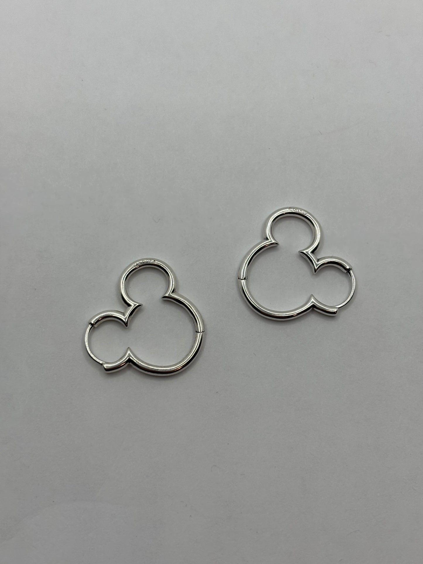 Pandora Hoop Earrings Disney Mickey Mouse Silhouette