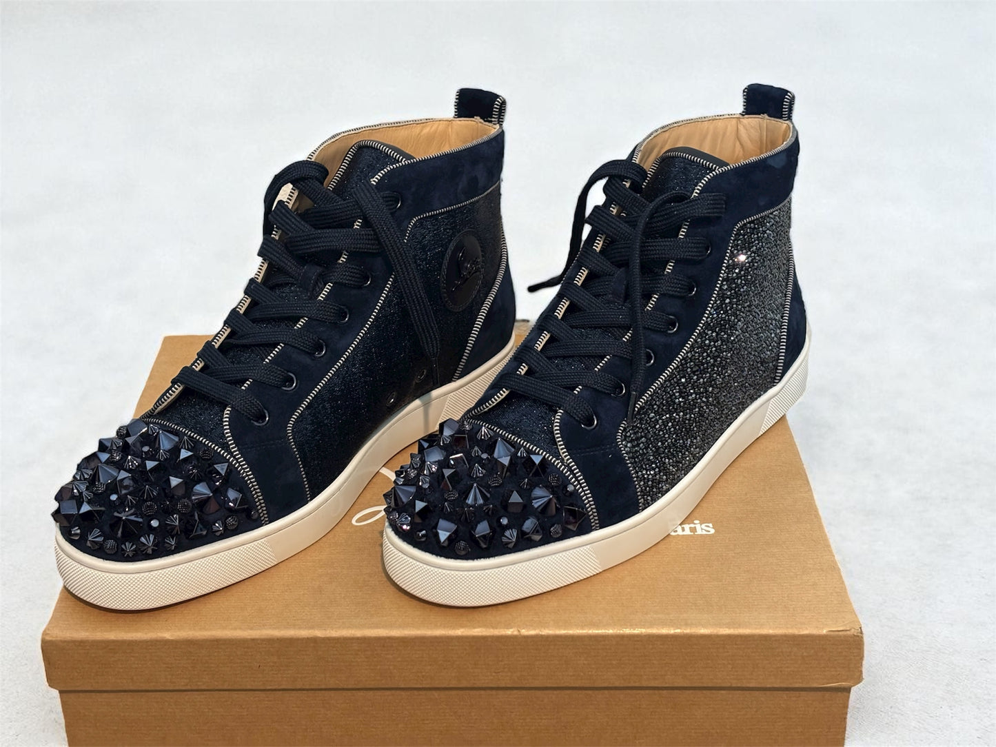 Christian Louboutin Louis Flat Strass Mix Swarovski Men's Sneaker EU Size 46