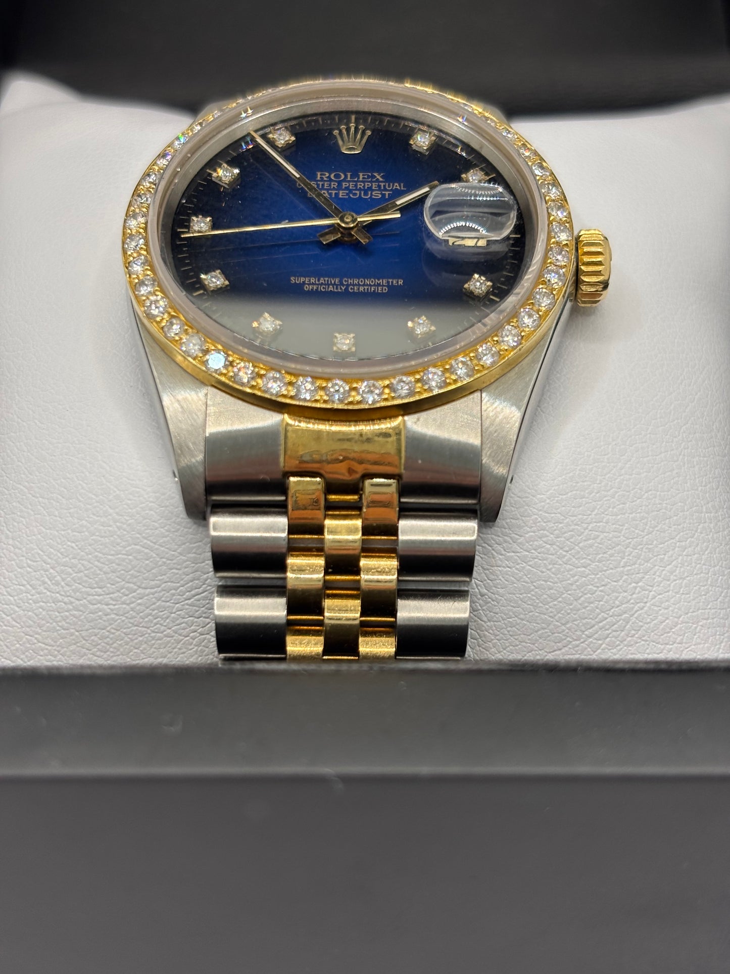 Rolex Datejust two tone 16013 36mm Diamond Dial Bezel